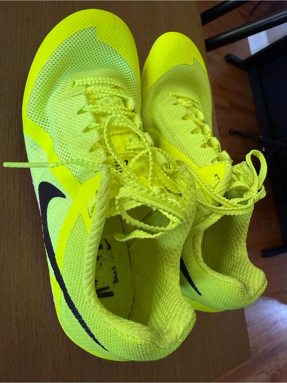 Nike Multi Spikes Bright Yellow Track/Training Shoes with Black Logo